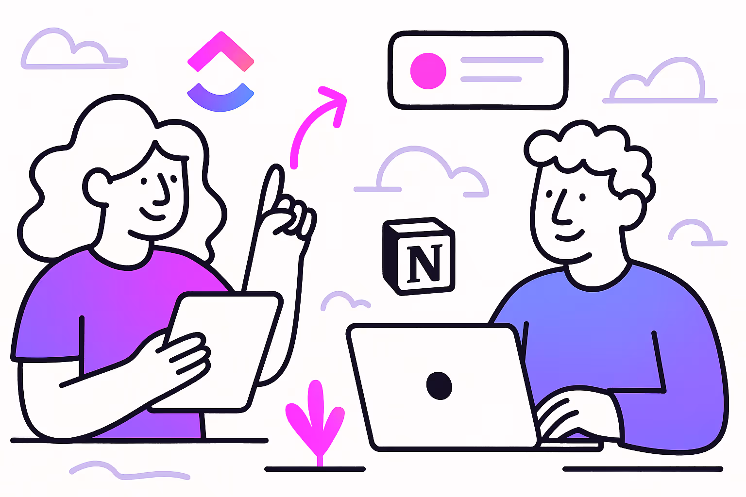 ClickUp vs Notion comparison for project management and knowledge base workflows
